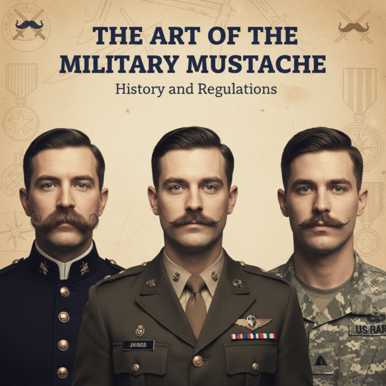 Professional blog header image for article titled: The Art of the Military Mustache: History and Reg