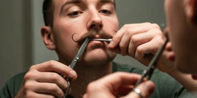 a close up of a man carefully trimming a military regulation 20260410 073609