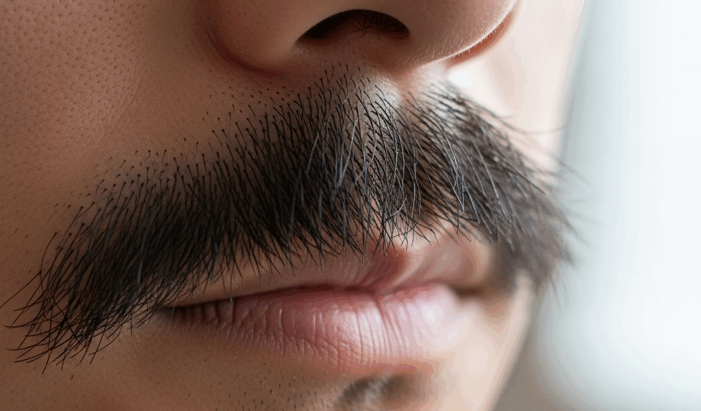 Military Mustache Fading Into Skin at the Edges Fix