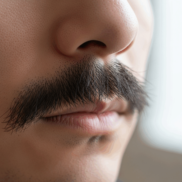 Military Mustache Fading Into Skin at the Edges Fix