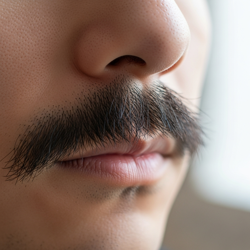 Military Mustache Fading Into Skin at the Edges Fix