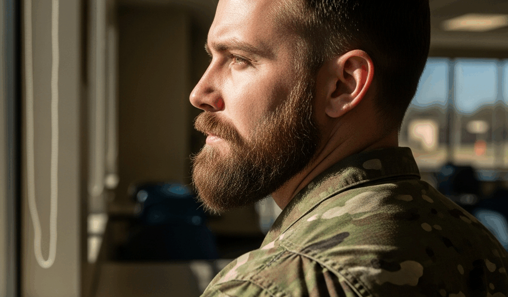 Professional photograph related to: Can You Have a Beard in the Military — 2026 Rules. High quality,