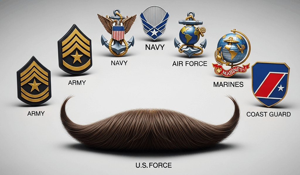 Professional photograph related to: Military Mustache Regulations — Every Branch Compared. High qual
