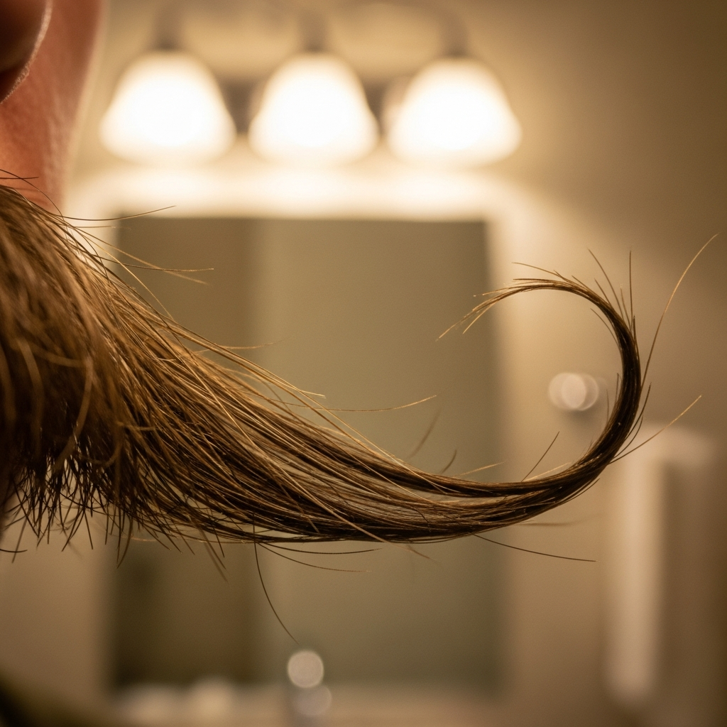 Military Mustache Curling Down at the Corners Fix
