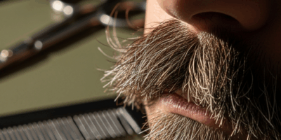 Military Mustache White Hair Growing Through Dark